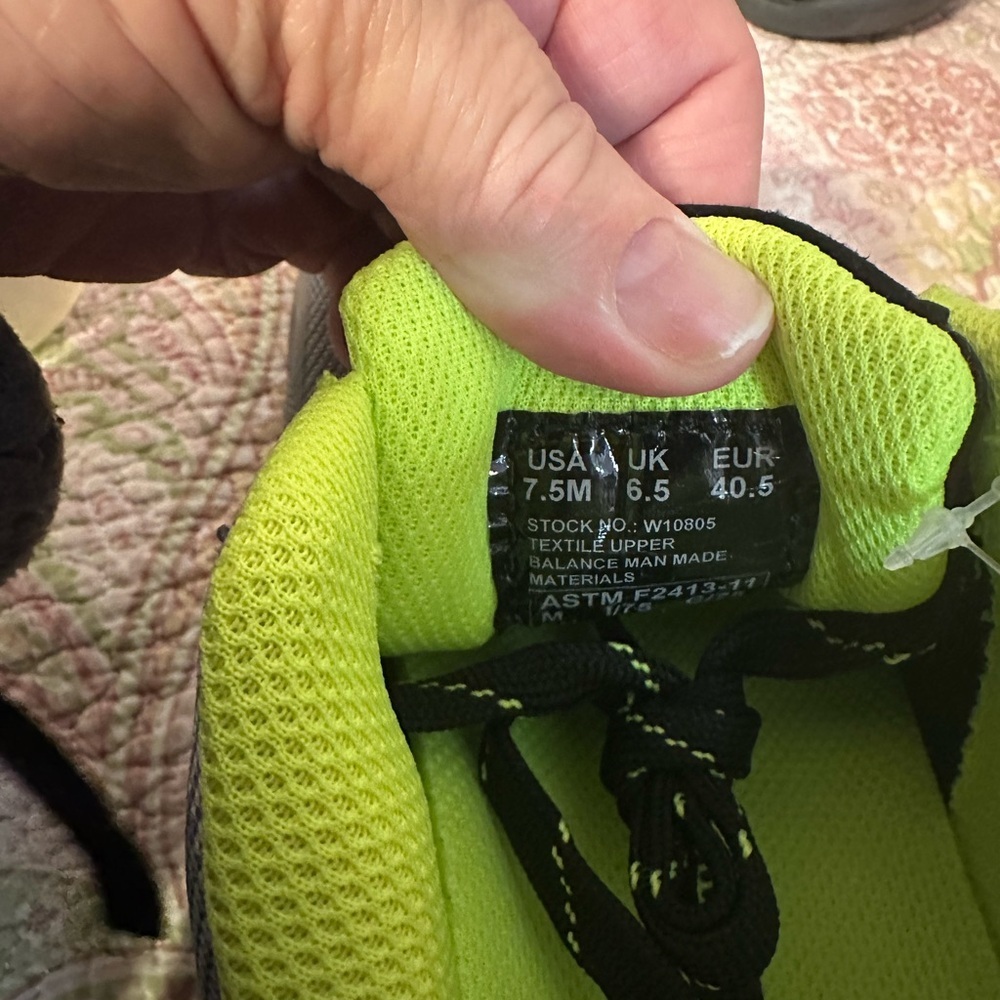 Wolverine Black and Neon Yellow Athletic Shoes - Picture 5 of 5